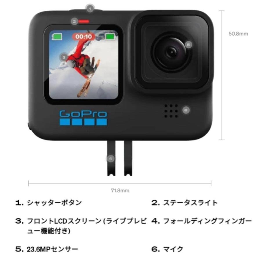 GoPro HERO 10 ( ゴープロ ) ブラック アクションカメラ バンドル ハイスペック ウェアラブルカメラ GP2 5.3K 23MP｜chaoyiliu｜07