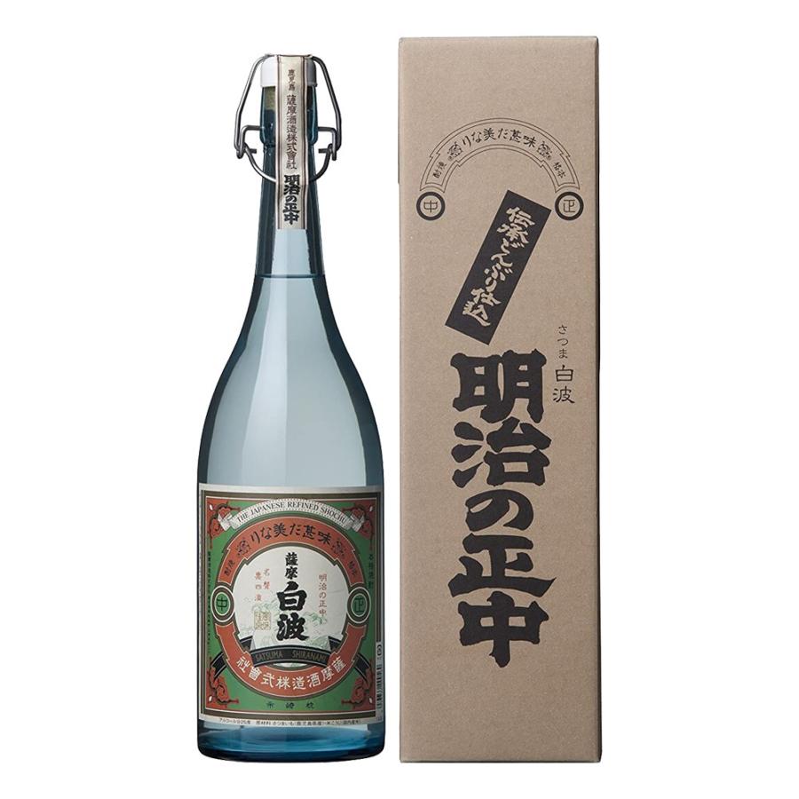 お酒 焼酎 薩摩酒造 さつま 白波 明治の正中 25° 1800ml (専用箱入り)｜chaplin