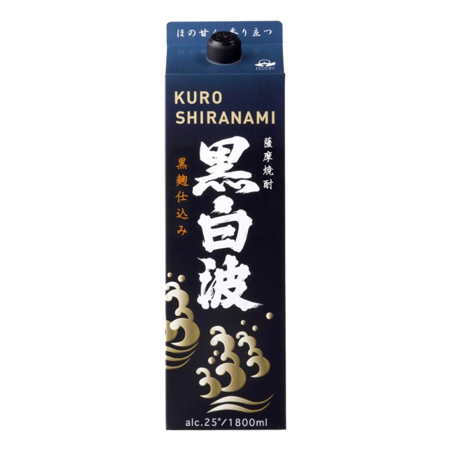mugiちゃん　さつま 黒白波  25度 1800ml 6本 お酒 焼酎 薩摩酒造 黒白波パック 25° 1800ml : チャップリン