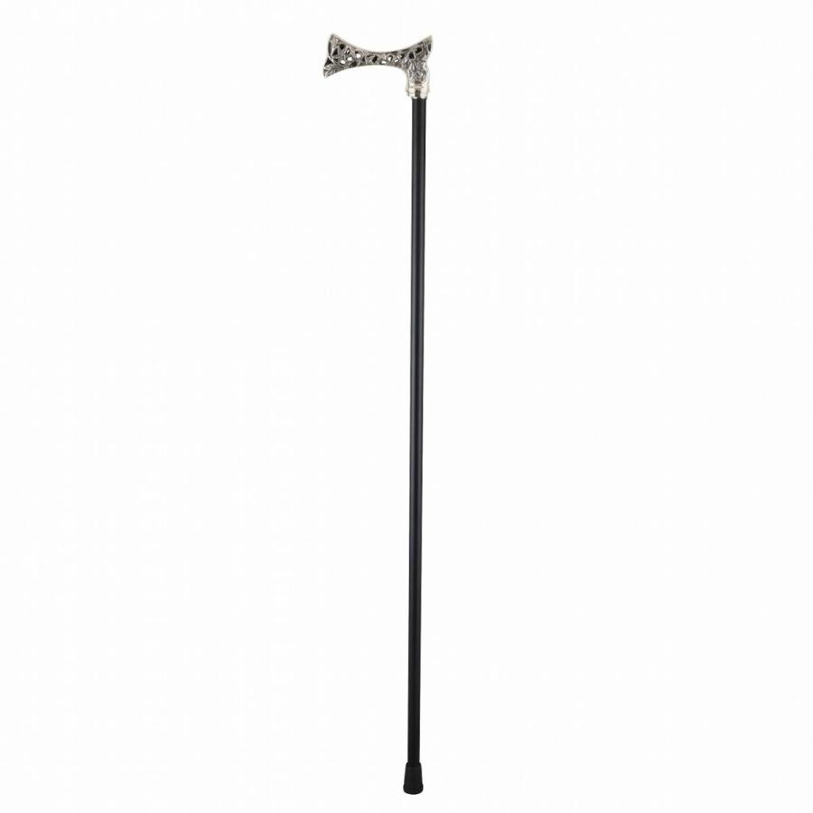 手元　真鍮／銀メッキ透彫（テフヌト）Ｌ型／カーボン（黒檀巻）_1