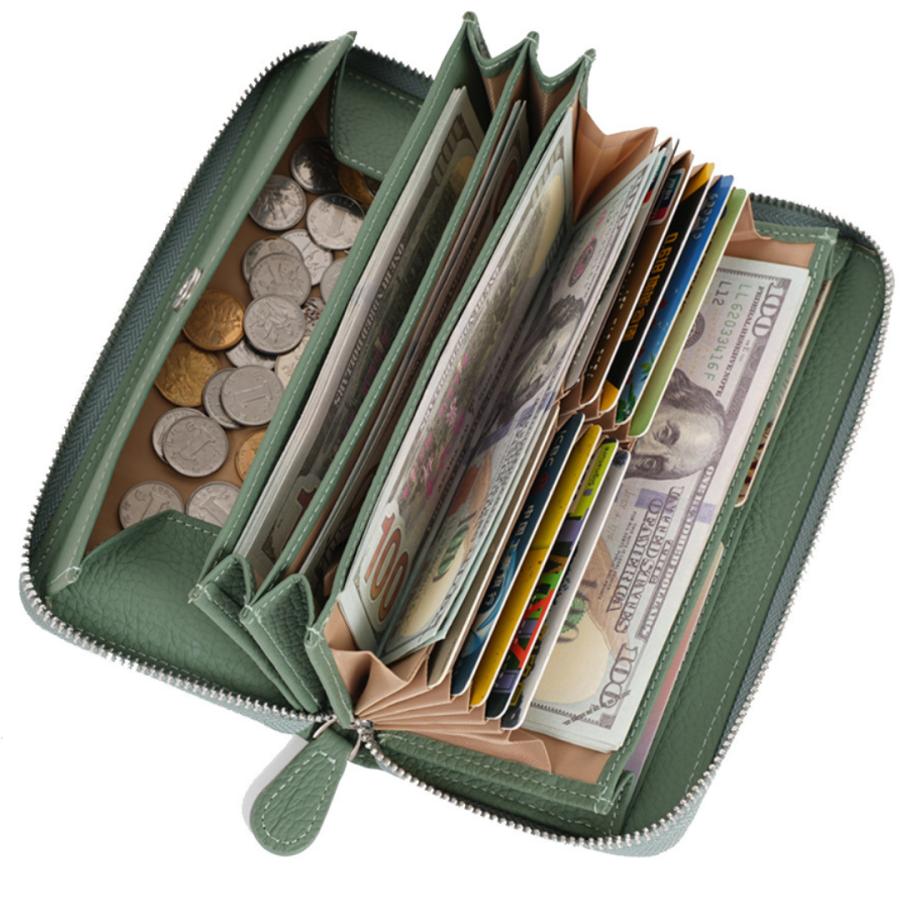 長財布 メンズ 財布 本革 レディース ギャルソン 大容量 多機能 牛革 ウォレット 大きく開く カード収納 じゃばら レシート コインスルー式 自動振り分け |  | 15