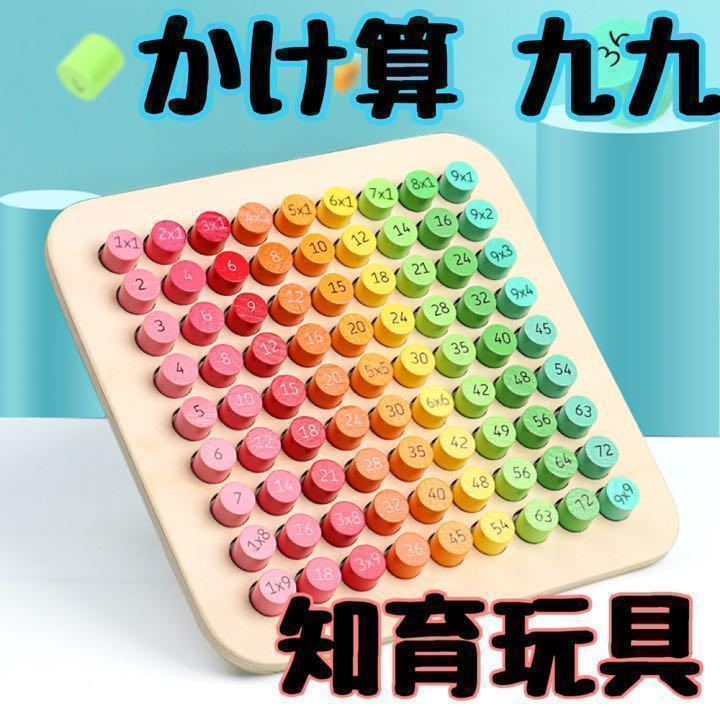 木製 知育玩具 かけ算九九 木のおもちゃブロック つみき 幼児
