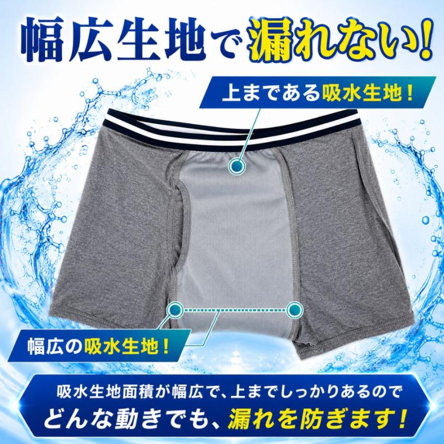 尿漏れパンツ 男性 失禁 2枚セット メンズ ボクサー ちょい 介護 もれ
