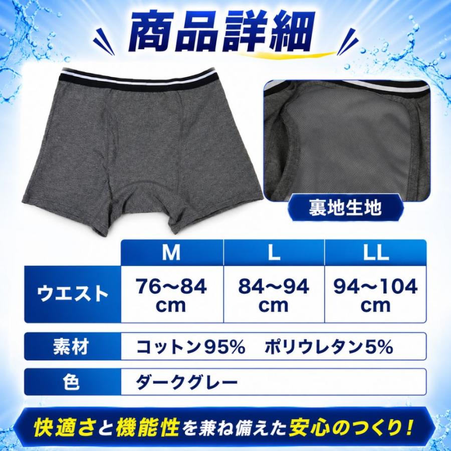 尿漏れパンツ 男性 2枚 男性用 メンズ 介護パンツ 失禁 介護用 夏用