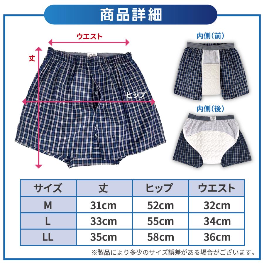 尿漏れパンツ トランクス 2枚セット 男性用 失禁パンツ ちょい漏れパンツ 男性用 介護 防水 おねしょ 防止 ズボン 対策 150cc吸水 爆買 | ブランド登録なし | 04