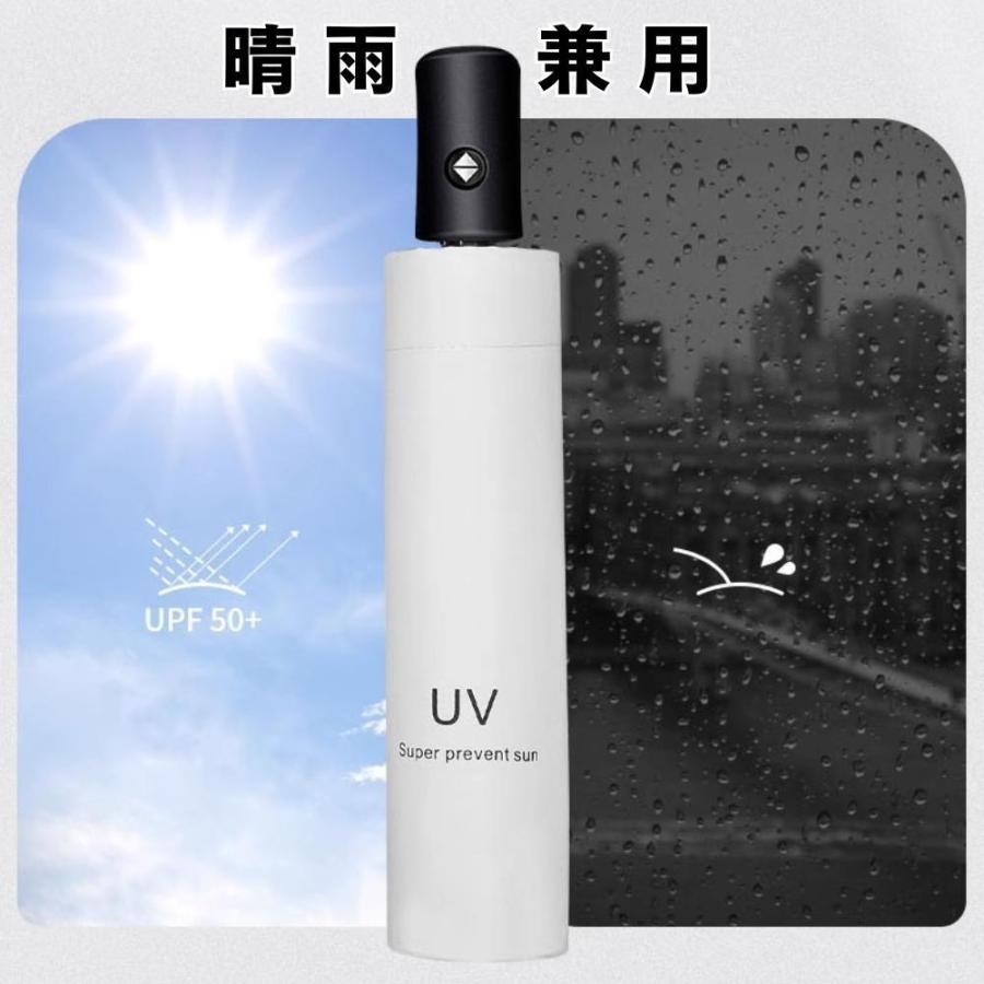 晴雨兼用傘 日傘 折りたたみ UVカット 自動開閉 白 メンズ レディース 雨傘 梅雨 水色 ホワイト 黒 ブラック ピンク |  | 05