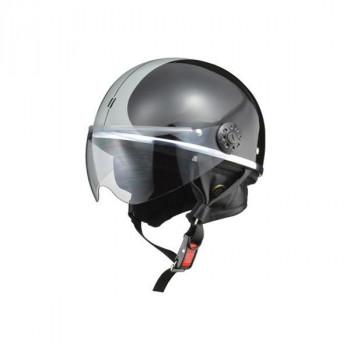 リード工業 LEAD O-ONE 人気海外一番 ブラック×シルバー 人気激安 ハーフヘルメット