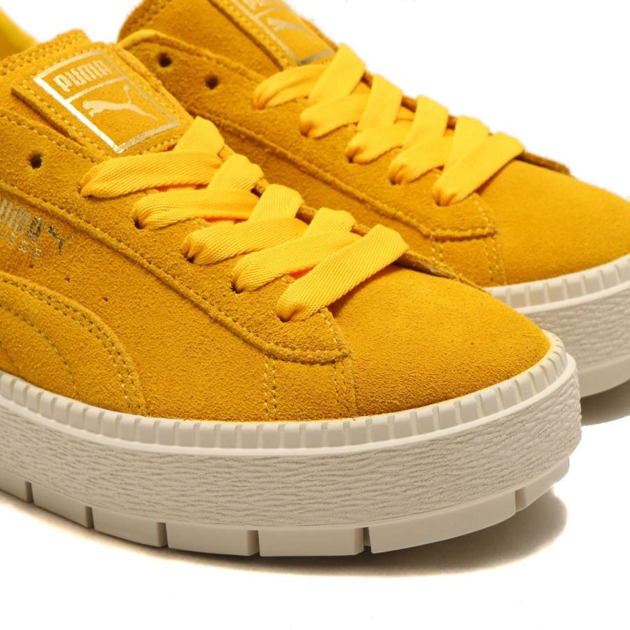 puma suede platform yellow