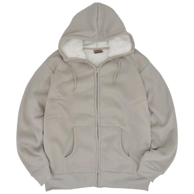 無地 ZIPパーカー 裏ボア メンズ レディース カジュアル : CharaBasket