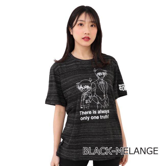 名探偵コナン コナン 工藤新一 ボーダー プリントTシャツ レディース
