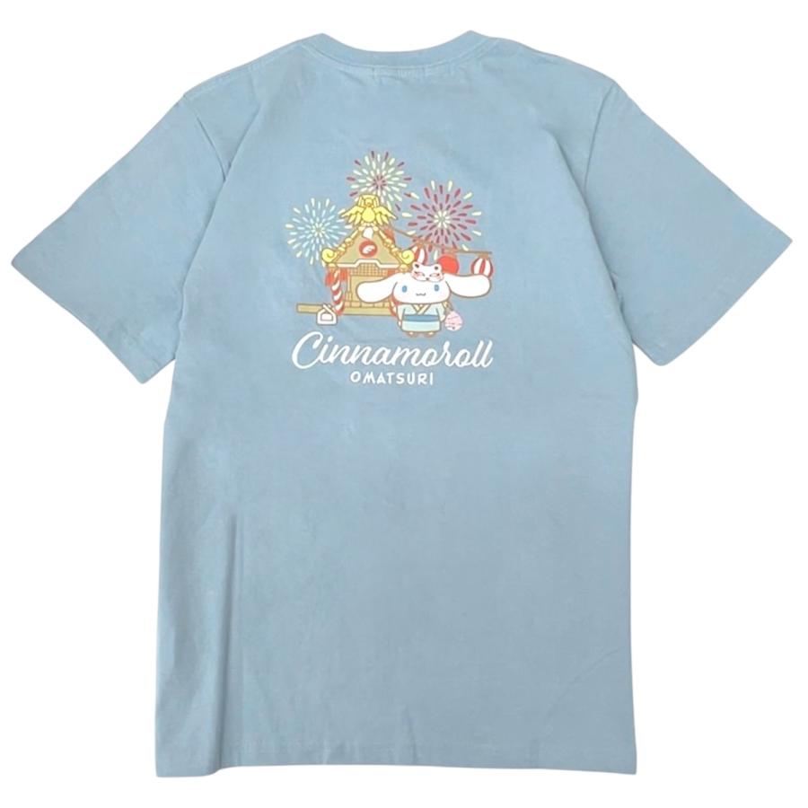 シナモロール 半袖 Tシャツ バックプリント 刺繍 天竺 メンズ