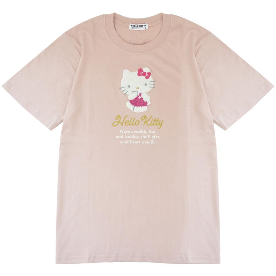 ハローキティ Tシャツ 半袖 刺繍 プリント トップス サガラ刺繍
