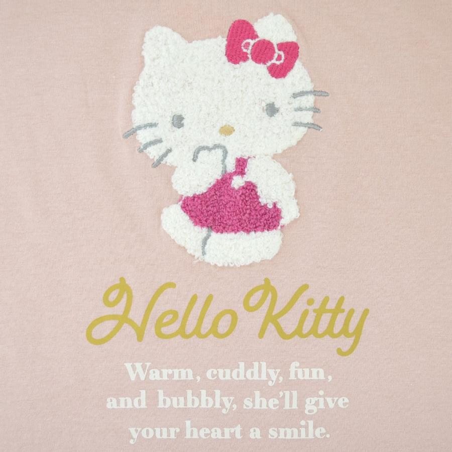 新品ハローキティ モモベリー　サンリオ　半袖TシャツLピンク刺繍ワッペン希少レア サンリオ 日焼け キティ 半袖Tシャツ(M) ジュース ピンク アパレル Sanrio