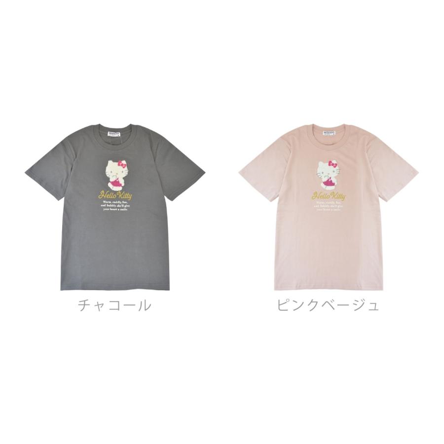 新品ハローキティ モモベリー　サンリオ　半袖TシャツLピンク刺繍ワッペン希少レア ハローキティ Tシャツ 半袖 刺繍 プリント トップス サガラ刺繍