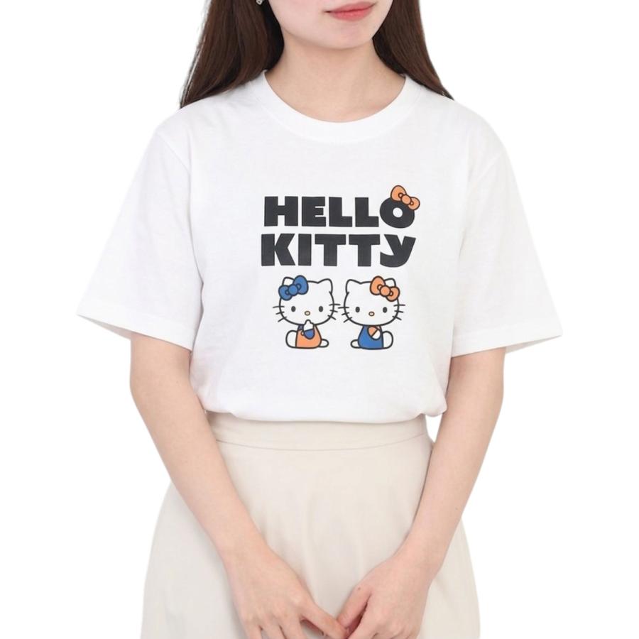 ハローキティ 半袖 Tシャツ 刺繍 ポケット付き プリント 天竺 サンリオ