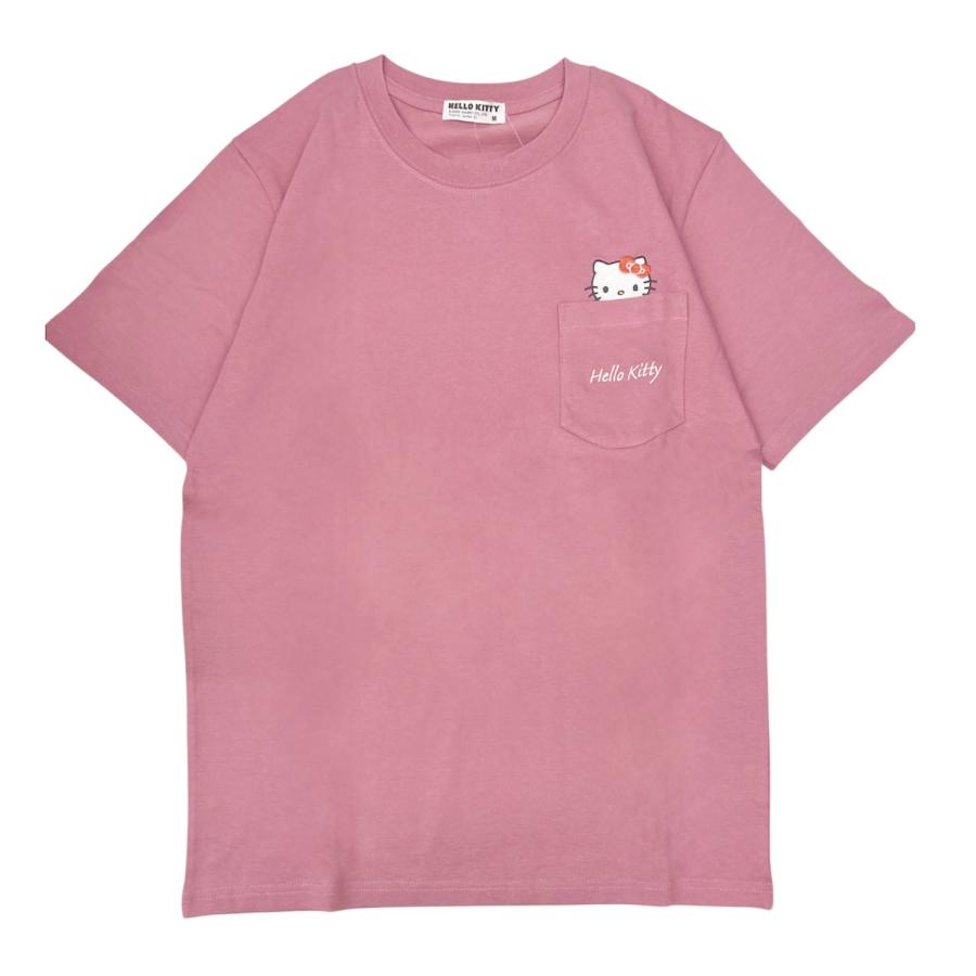 ハローキティ 半袖 Tシャツ 刺繍 ポケット付き プリント 天竺 サンリオ