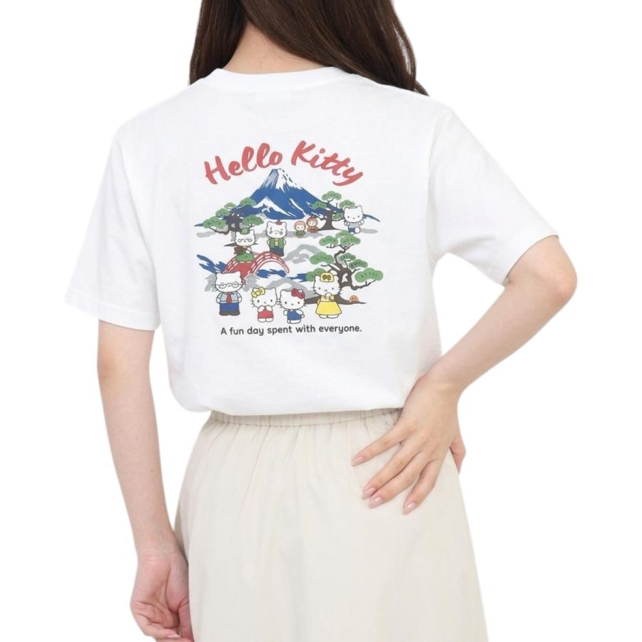 ハローキティ 和柄 半袖 Tシャツ バックプリント 天竺 メンズ