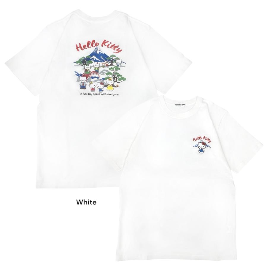ハローキティ 和柄 半袖 Tシャツ バックプリント 天竺 メンズ