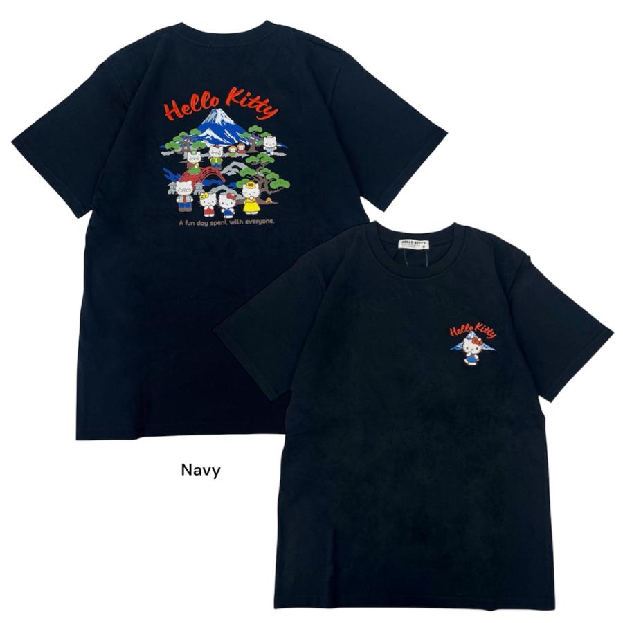 ハローキティ 和柄 半袖 Tシャツ バックプリント 天竺 メンズ