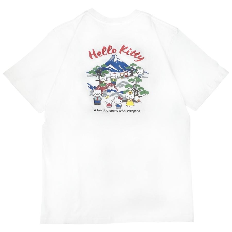 ハローキティ 和柄 半袖 Tシャツ バックプリント 天竺 メンズ