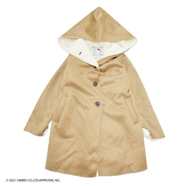 ハローキティ キッズ ムートン コート 子供服 冬 ガールズ フード付き 