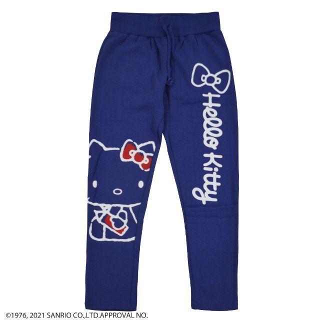 ぐでたま ハローキティ プリント 裏起毛 スリム スウェット パンツ 秋