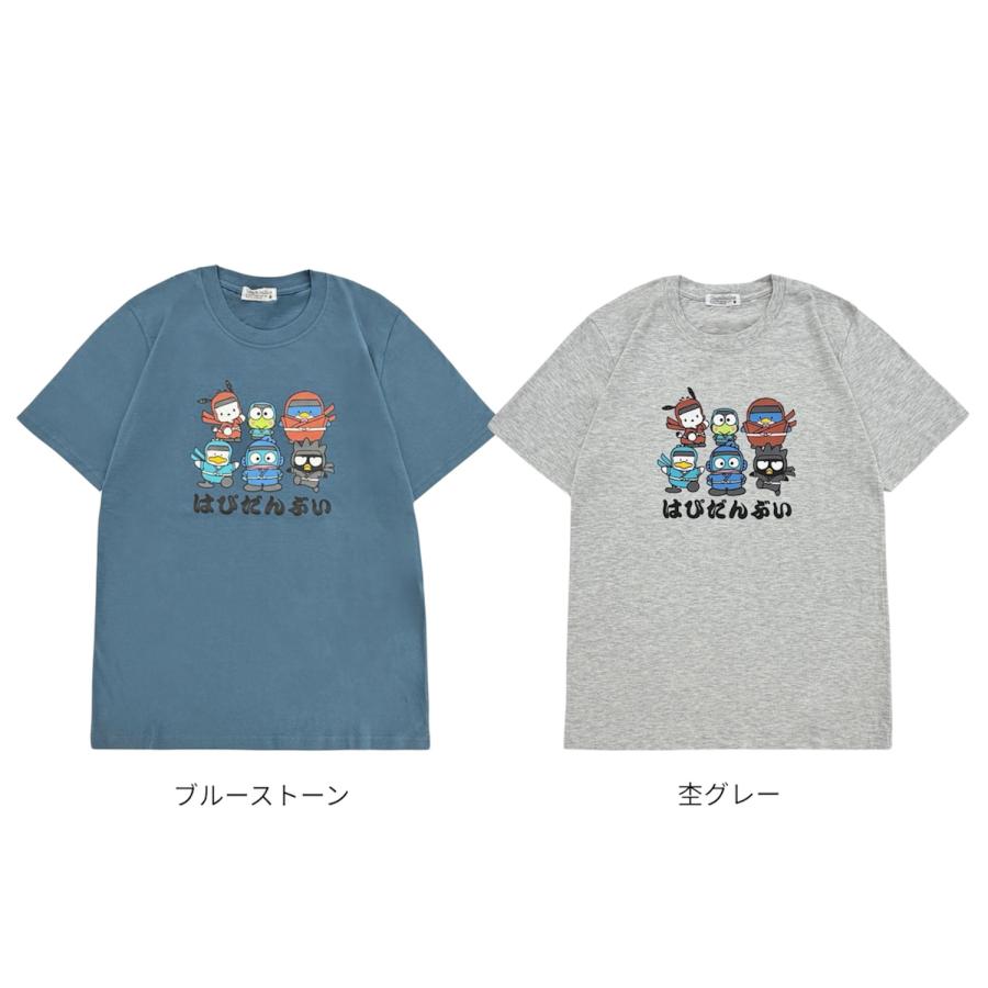 sanrio（サンリオ） はぴだんぶい 忍者柄 半袖 Tシャツ 天竺 プリント