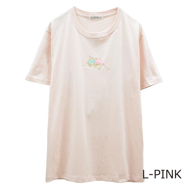 リトルツインスターズ キキとララ 半袖 Tシャツ ワンポイント 刺繍