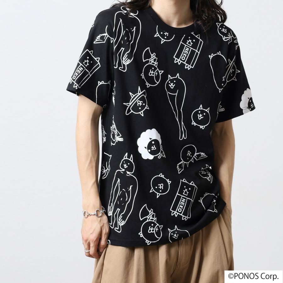 にゃんこ大戦争 Tシャツ 半袖 プリント 総柄 トップス メンズ