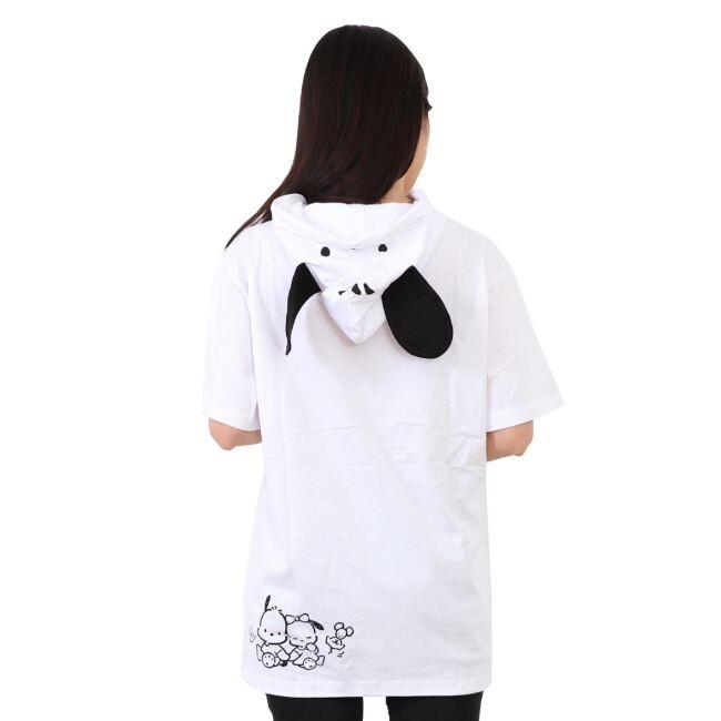 サンリオ ポチャッコ Pochacco 半袖 Tシャツ レディース M L Llサイズ パーカー レディース メンズ 兼用 キャラクター 着ぐるみ 耳付き Pc1302 56so Charabasket 通販 Yahoo ショッピング