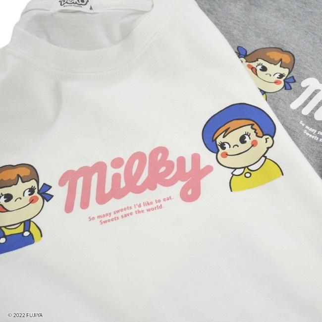 不二家 ペコちゃん ミルキー Tシャツ パッケージ デザイン レディース プリント M L LL｜chara-basket｜06