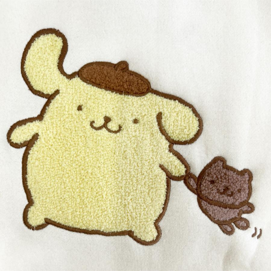 ポムポムプリン サガラ刺繍 裏起毛ビッグシルエット トレーナー