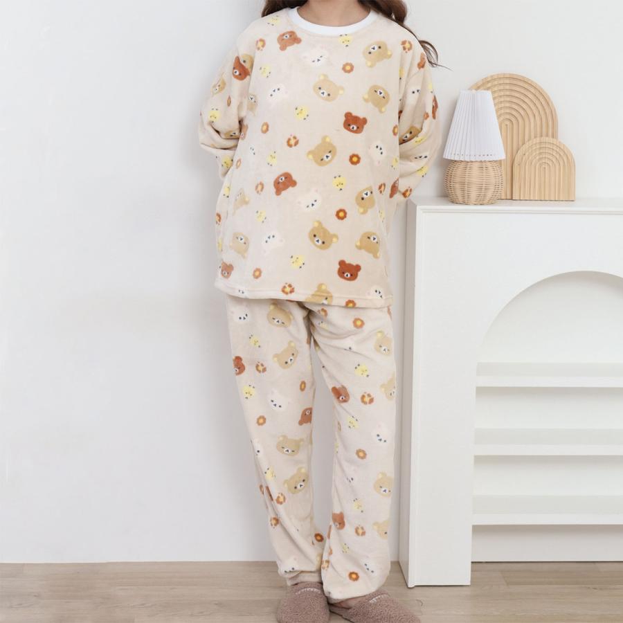 San-X（サンエックス） リラックマ プリント 総柄 ボアフリース 上下