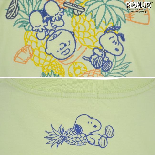SNOOPY（スヌーピー） Tシャツ トップス 半袖 線画 刺繍 フルーツ