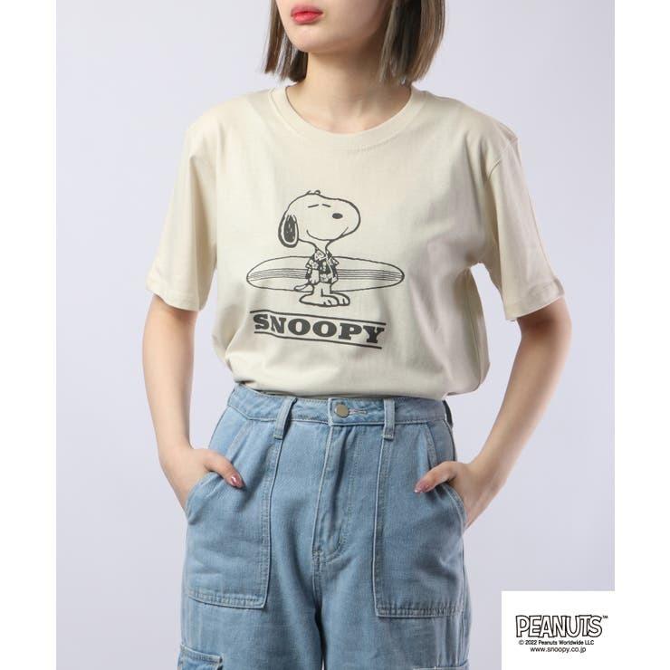SNOOPY スヌーピー Tシャツ トップス 半袖 プリント ハワイアン SNOOPY スヌーピー Tシャツ トップス 半袖 プリント ハワイアン