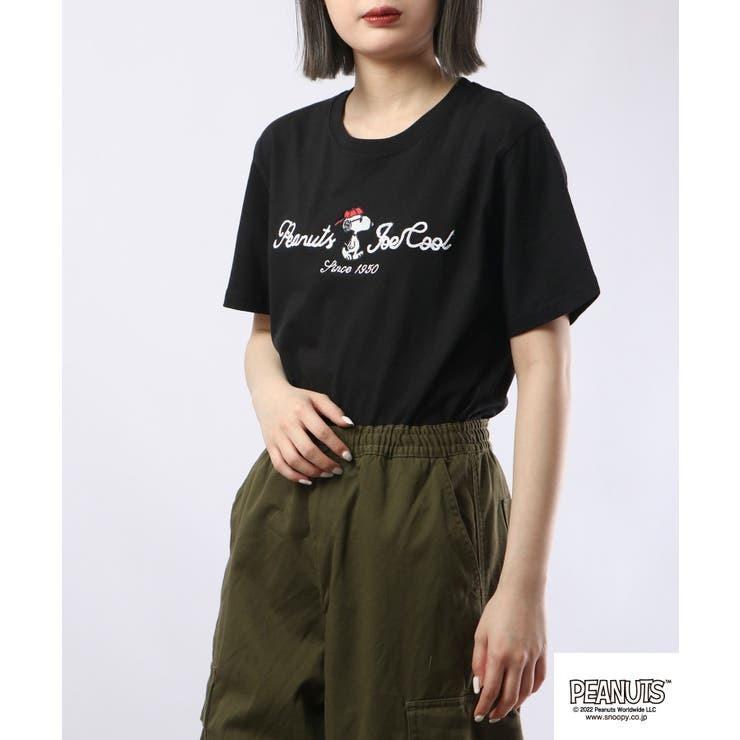 SNOOPY（スヌーピー） ジョークール Tシャツ 半袖 トップス 刺繍 ロゴ