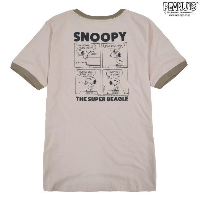 スヌーピー  Tシャツ トップス リンガーTシャツ 半袖 プリント SNOOPY PEANUTS｜chara-basket｜12