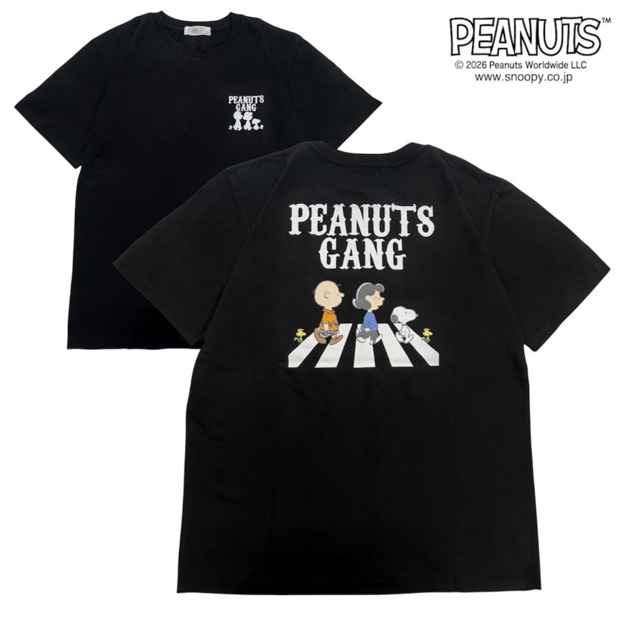 SNOOPY（スヌーピー） 横断歩道 サングラス プリント 半袖 Tシャツ