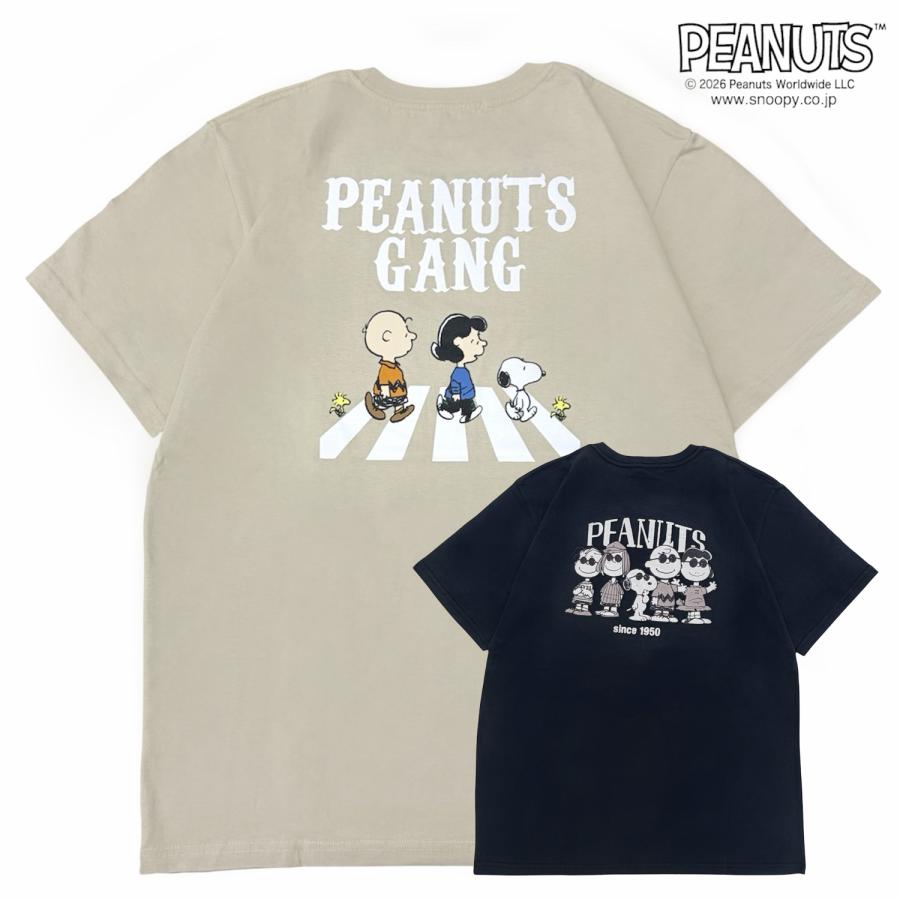 SNOOPY（スヌーピー） 横断歩道 サングラス プリント 半袖 Tシャツ