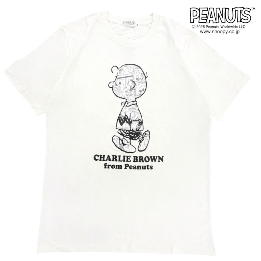 SNOOPY（スヌーピー） チャーリー・ブラウン コミック柄 半袖 Tシャツ