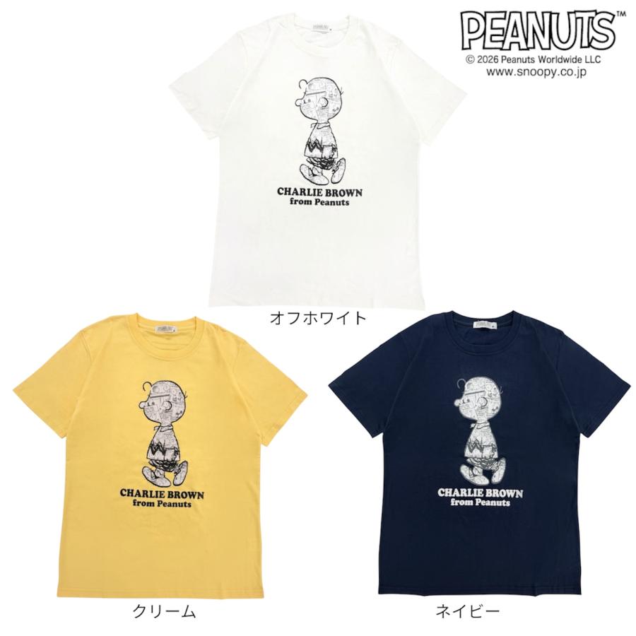 SNOOPY（スヌーピー） チャーリー・ブラウン コミック柄 半袖 Tシャツ