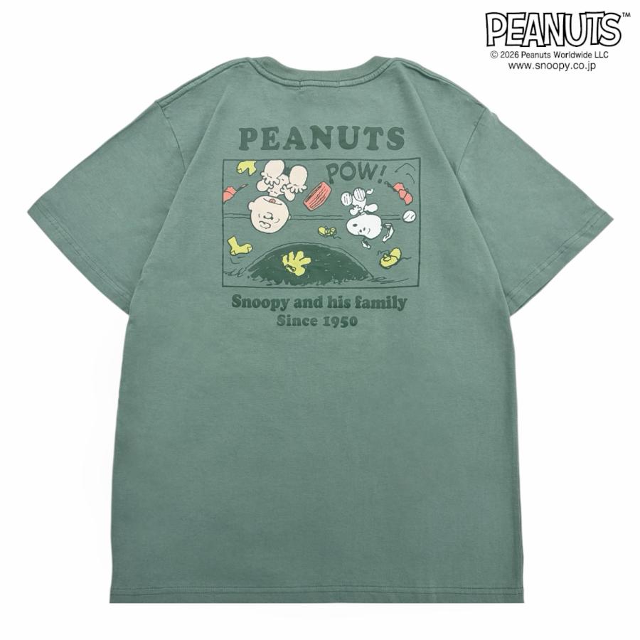 SNOOPY（スヌーピー） チャーリー・ブラウン 野球柄 バックプリント T