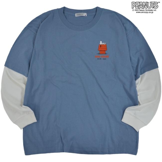 SNOOPY（スヌーピー） ピーナッツ Tシャツ 長袖 切り替え プリント