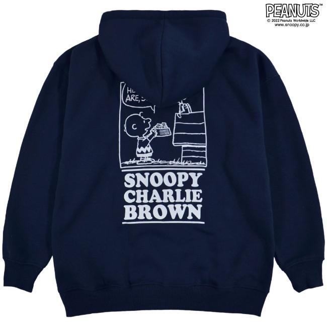 SNOOPY（スヌーピー） トレーナー 裏起毛 フード バック プリント