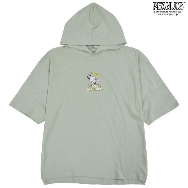SNOOPY（スヌーピー） ドロップショルダー Tパーカー 半袖 プリント