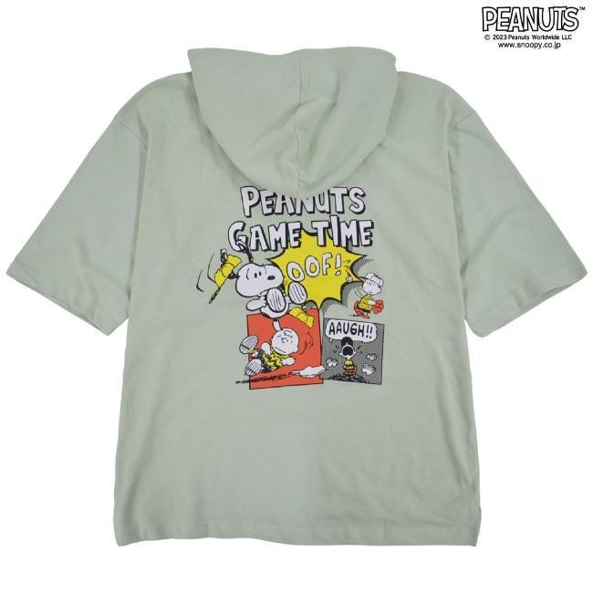 SNOOPY（スヌーピー） ドロップショルダー Tパーカー 半袖 プリント