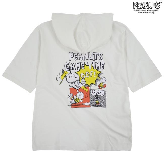 SNOOPY（スヌーピー） ドロップショルダー Tパーカー 半袖 プリント