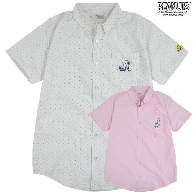 SNOOPY（スヌーピー） シャツ ウッドストック メンズ 半袖 刺繍