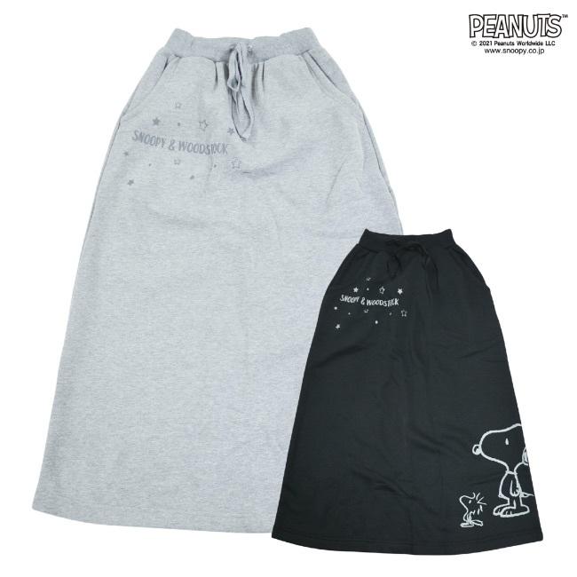 SNOOPY（スヌーピー） スカート 裏起毛 プリント マキシスカート