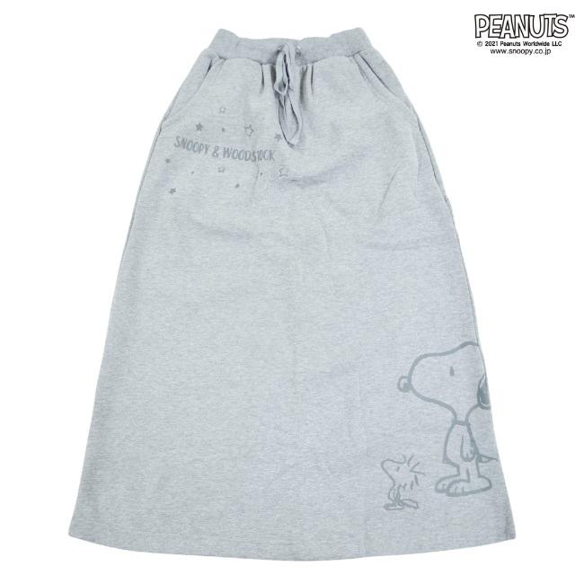 SNOOPY（スヌーピー） スカート 裏起毛 プリント マキシスカート